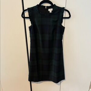 J. Crew Women's Navy, Black and Green Plaid Dress